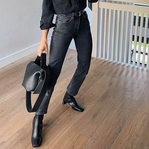 Levi's 501 Crop Straight Jeans in Gray